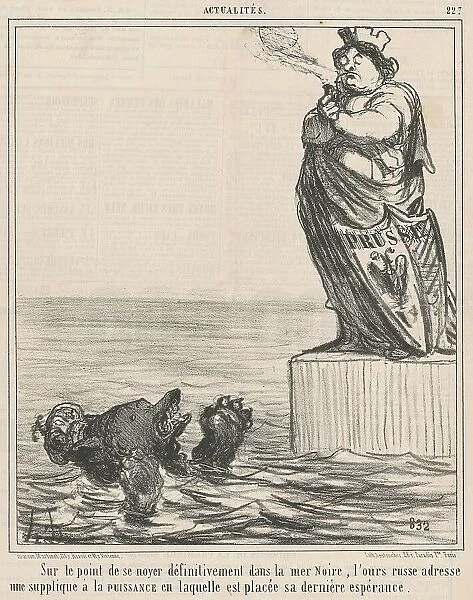 Sur le point de se noyer... 19th century. Creator: Honore Daumier