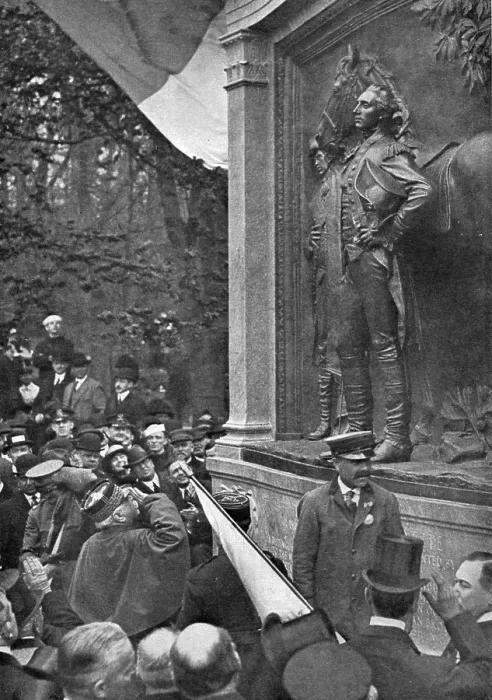 Framed Print : Sur le Sol Americain; Le salut de Joffre a la Fayette, 1917. Creator: Unknown Framed Print : Sur le Sol Americain; Le salut de Joffre a la Fayette, 1917. Creator: Unknown