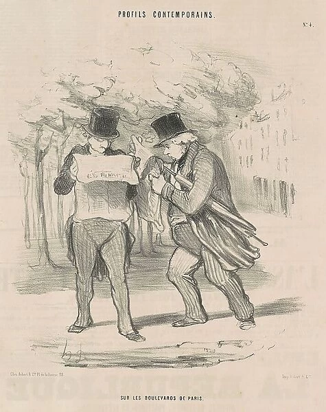 Sur les boulevards de Paris, 19th century. Creator: Honore Daumier