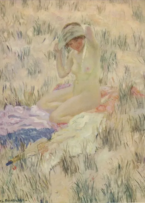 Framed Print : Sur les Dunes, 1913, (c1932). Artist: Frederick Carl Frieseke Framed Print : Sur les Dunes, 1913, (c1932). Artist: Frederick Carl Frieseke