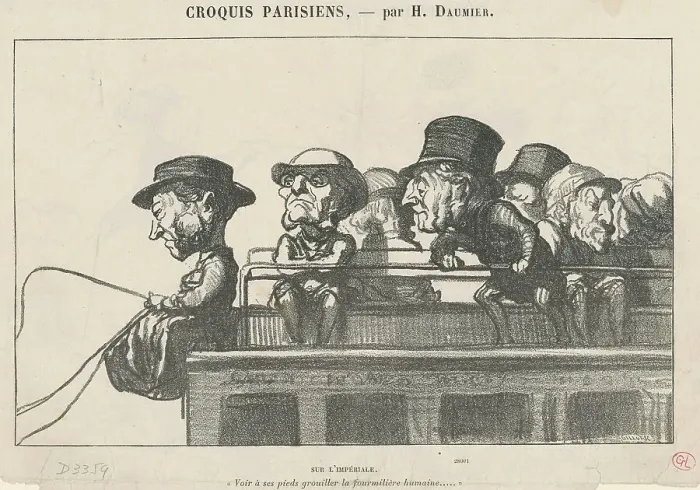 Framed Print : Sur l'Imperiale, 19th century. Creator: Honore Daumier Framed Print : Sur l'Imperiale, 19th century. Creator: Honore Daumier