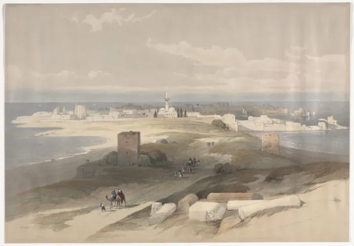 Framed Print : Sur or Tsor, Ancient Tyre from the Isthmus, 1839. Creator: David Roberts (British, 1796-1864) Framed Print : Sur or Tsor, Ancient Tyre from the Isthmus, 1839. Creator: David Roberts (British, 1796-1864)