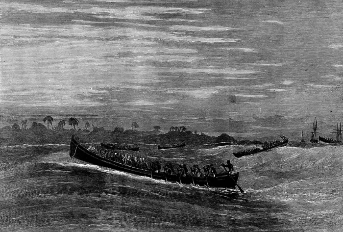 Framed Print : Surf-boat for landing troops on the Gold Coast, 1873. Creator: Unknown Framed Print : Surf-boat for landing troops on the Gold Coast, 1873. Creator: Unknown