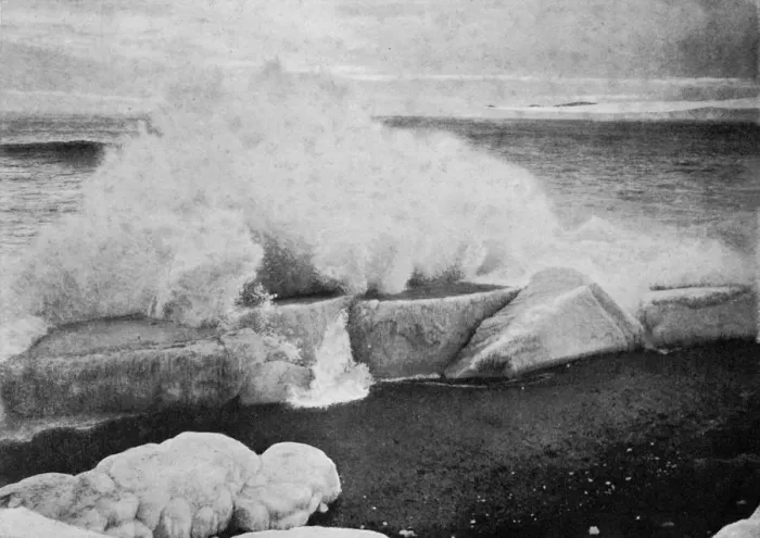 Framed Print : Surf Breaking Against Stranded Ice at Cape Evans, c1910-1913, (1913). Artist