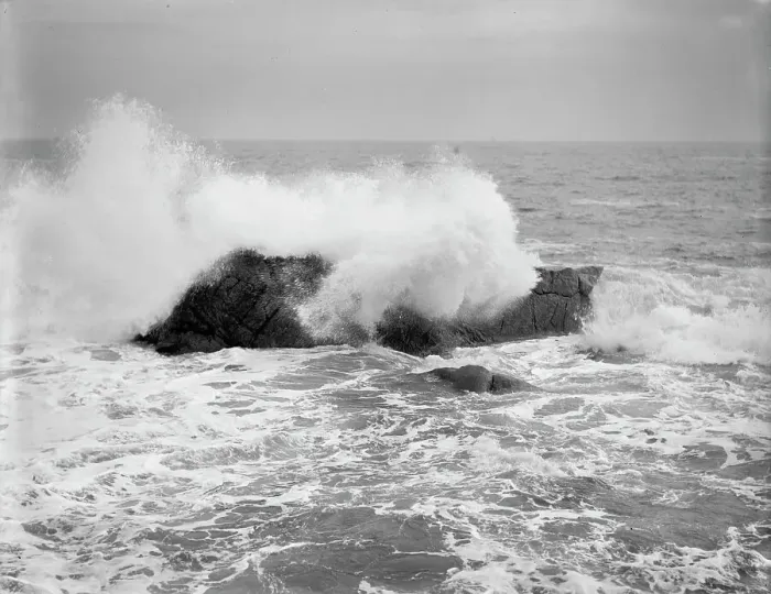 Framed Print : Surf near Nanepashemet Hotel, Marblehead, Mass. between 1895 and 1910. Creator: Unknown Framed Print : Surf near Nanepashemet Hotel, Marblehead, Mass. between 1895 and 1910. Creator: Unknown