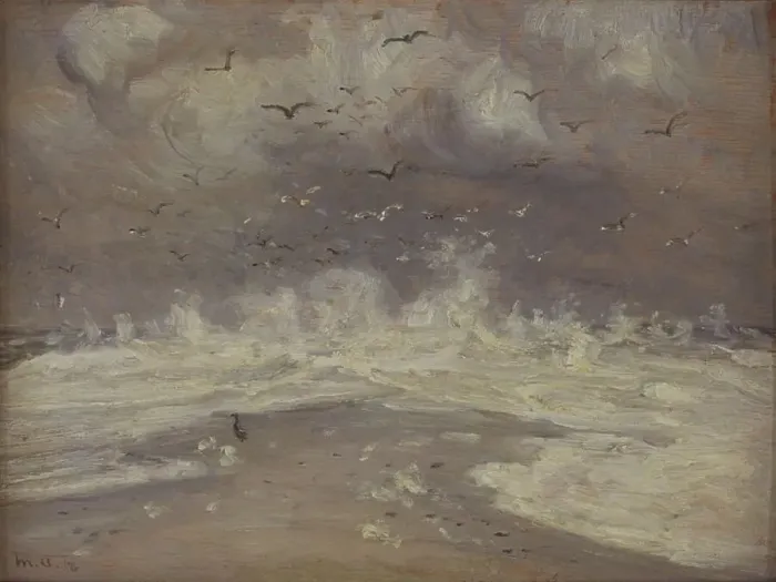 Framed Print : Surf at the North Coast of Jutland;Stormy Weather at Skagen, 1918. Creator: Michael Peter Ancher Framed Print : Surf at the North Coast of Jutland;Stormy Weather at Skagen, 1918. Creator: Michael Peter Ancher