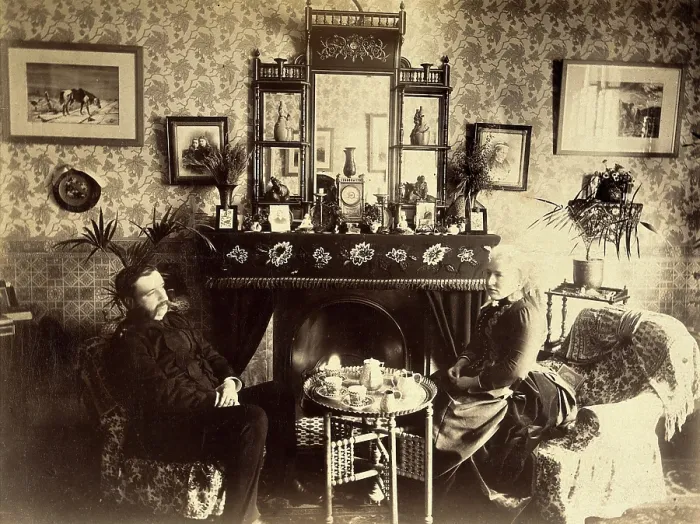 Framed Print : Surgeon Major and Mrs Gunning. Creator: Unknown Framed Print : Surgeon Major and Mrs Gunning. Creator: Unknown