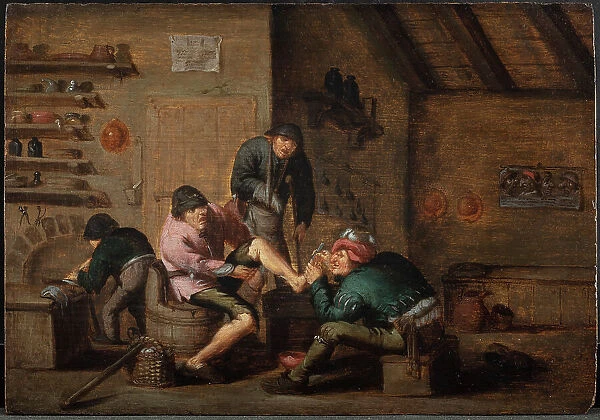 A Surgeon Operating on a Foot. The Five Senses: The Sense of Touch, 1637-1656. Creator: Anthonie Victoryns