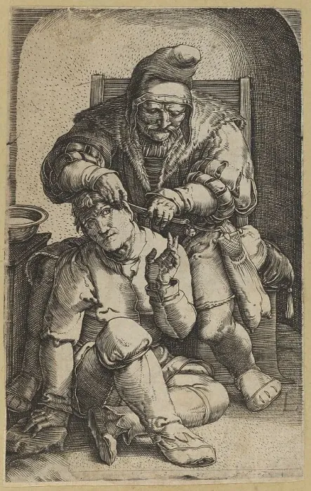 Framed Print : The Surgeon [reverse copy]. Creator: Unknown