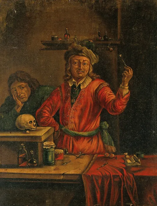 Framed Print : A surgeon who has extracted a tooth, c1680s. Creator: Teniers, David, 1610-1690 (After) Framed Print : A surgeon who has extracted a tooth, c1680s. Creator: Teniers, David, 1610-1690 (After)