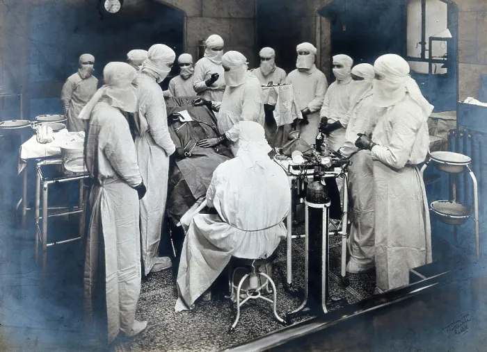 Framed Print : Surgical operation at Middlesex Hospital, c1920s. Creator: Humphrey Joel Framed Print : Surgical operation at Middlesex Hospital, c1920s. Creator: Humphrey Joel