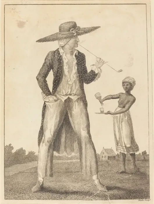 Framed Print : A Surinam Planter in his Morning Dress, 1793. Creator: William Blake Framed Print : A Surinam Planter in his Morning Dress, 1793. Creator: William Blake