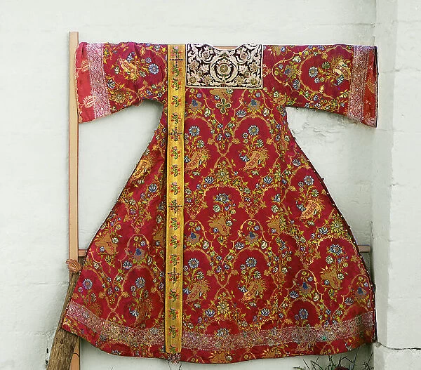 Surplice sewn by tsarevnas, the sisters of Peter the Great, Trinity Monastery, Aleksandrov, 1911. Creator: Sergey Mikhaylovich Prokudin-Gorsky