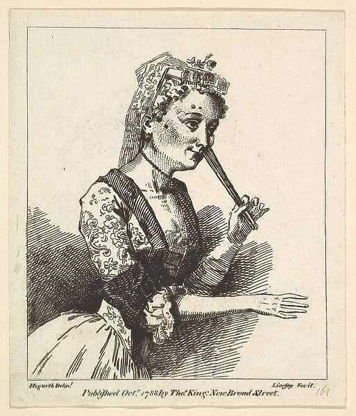 Surprised Woman from Hogarths 'Morning', October 1788