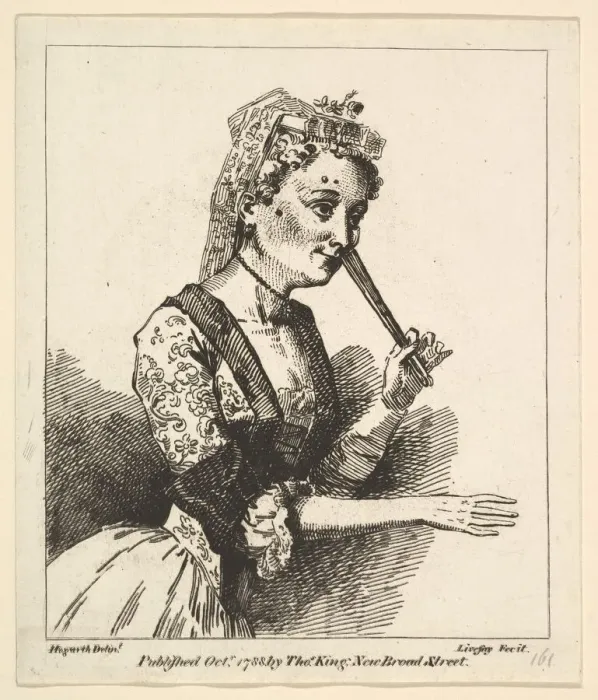 Framed Print : Surprised Woman from Hogarths Morning, October 1788 Framed Print : Surprised Woman from Hogarths Morning, October 1788