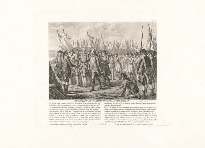 Framed Print : The surrender of the British Army at Yorktown, October 19, 1781, 1784 Framed Print : The surrender of the British Army at Yorktown, October 19, 1781, 1784