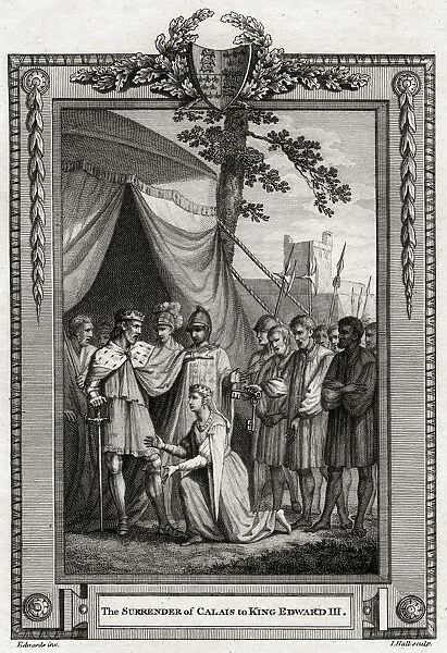 The Surrender of Calais to King Edward III, 1347, (1776). Artist: I Hall
