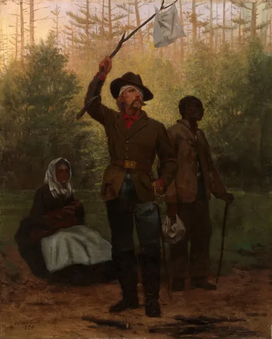 Framed Print : Surrender of a Confederate Soldier, 1873. Creator: Julian Scott Framed Print : Surrender of a Confederate Soldier, 1873. Creator: Julian Scott