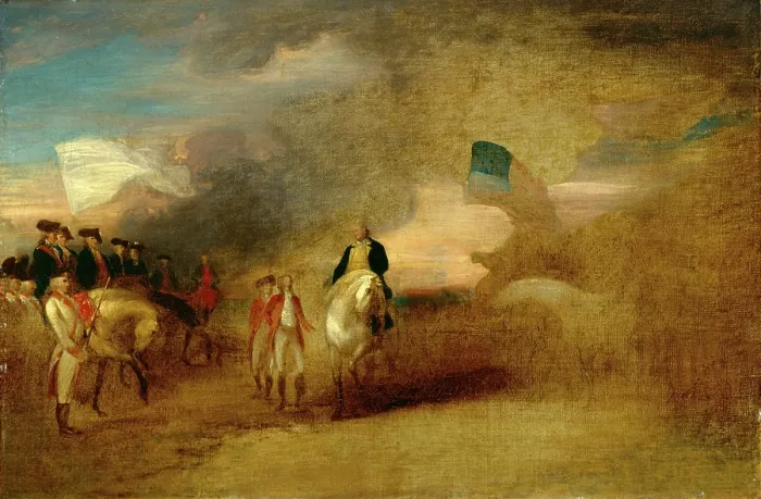 Framed Print : Surrender of Cornwallis at Yorktown, 1787. Creator: John Trumbull Framed Print : Surrender of Cornwallis at Yorktown, 1787. Creator: John Trumbull