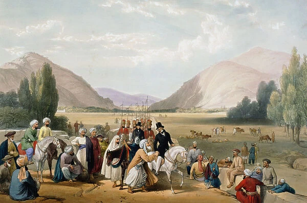 Surrender of Dost Mohammad Khan, Kabul, First Anglo-Afghan War, 1838-1842. Artist: James Atkinson