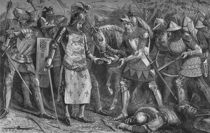 Framed Print : Surrender of the King of France at Poitiers, September 1356, (c1880) Framed Print : Surrender of the King of France at Poitiers, September 1356, (c1880)