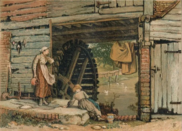 Framed Print : A Surrey Water-Mill, mid-late 19th century. Creator: Unknown Framed Print : A Surrey Water-Mill, mid-late 19th century. Creator: Unknown