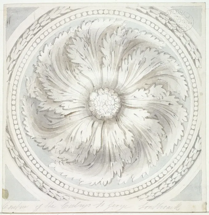 Framed Print : Surround from the ceiling of St George the Martyr, Southwark, London, 1831. Artist Framed Print : Surround from the ceiling of St George the Martyr, Southwark, London, 1831. Artist