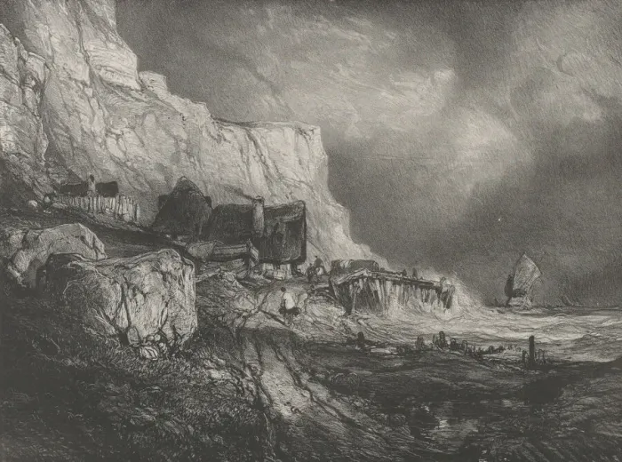Framed Print : The Surroundings of Dieppe, 1833. Creator: Eugene Isabey Framed Print : The Surroundings of Dieppe, 1833. Creator: Eugene Isabey
