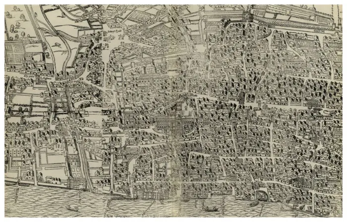 Framed Print : Survey of London, 16th or 17th century (1886) Framed Print : Survey of London, 16th or 17th century (1886)