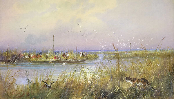 Surveying Coastal Wetlands, 19th century. Creator: Nikolay Nikolaevich Karazin