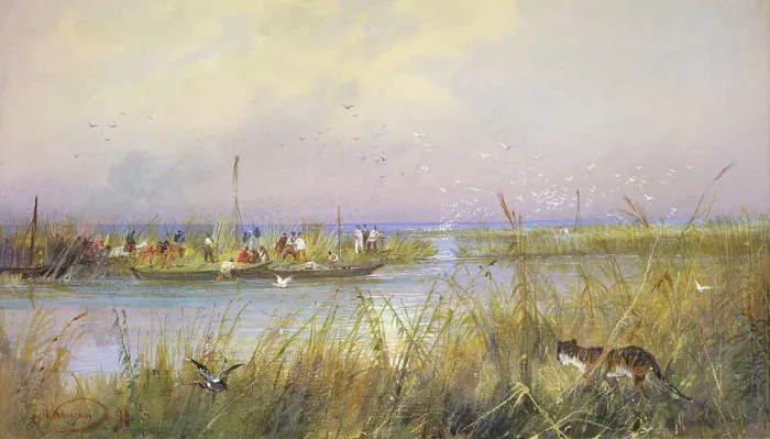 Framed Print : Surveying Coastal Wetlands, 19th century. Creator: Nikolay Nikolaevich Karazin Framed Print : Surveying Coastal Wetlands, 19th century. Creator: Nikolay Nikolaevich Karazin