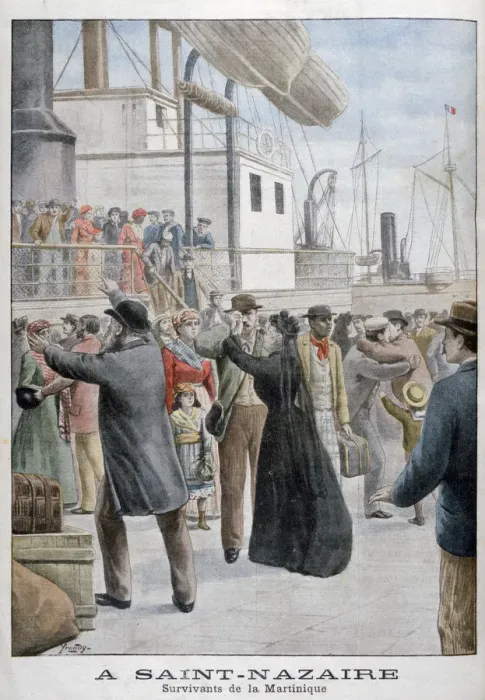 Framed Print : Survivors from the eruption of Mount Pelee on Martinique, Saint-Nazaire, France, 1902. Artist: Yrondy Framed Print : Survivors from the eruption of Mount Pelee on Martinique, Saint-Nazaire, France, 1902. Artist: Yrondy