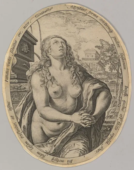 Framed Print : Susanna, 1583. Creator: Hendrik Goltzius Framed Print : Susanna, 1583. Creator: Hendrik Goltzius