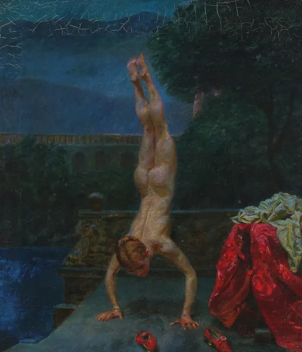 Framed Print : Susanna at her Bath, 1907. Creator: Zahrtmann, Kristian (1843-1917) Framed Print : Susanna at her Bath, 1907. Creator: Zahrtmann, Kristian (1843-1917)