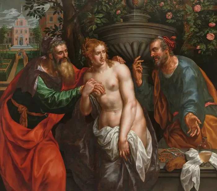 Framed Print : Susanna and the Elders, 1620-1630. Creator: Hendrik de Clerck Framed Print : Susanna and the Elders, 1620-1630. Creator: Hendrik de Clerck