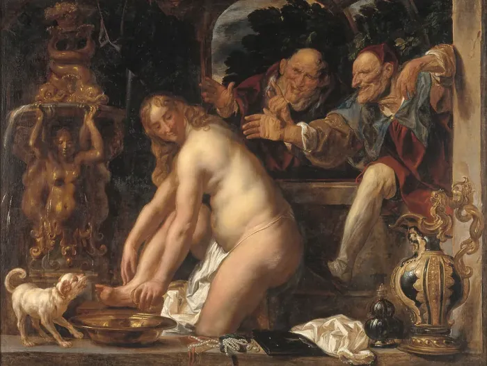 Framed Print : Susanna and the Elders, 1653. Creator: Jordaens, Jacob (1593-1678) Framed Print : Susanna and the Elders, 1653. Creator: Jordaens, Jacob (1593-1678)