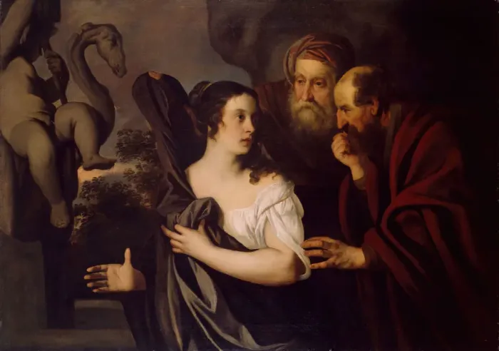 Framed Print : Susanna And The Elders, 17th century. Creator: Peter Lely Framed Print : Susanna And The Elders, 17th century. Creator: Peter Lely