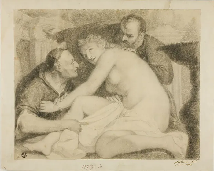 Framed Print : Susanna and the Elders, 1822. Creator: Antonio Viviani Framed Print : Susanna and the Elders, 1822. Creator: Antonio Viviani