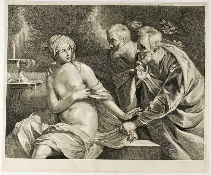 Framed Print : Susanna and the Elders, n.d. Creator: Cornelis de Visscher Framed Print : Susanna and the Elders, n.d. Creator: Cornelis de Visscher