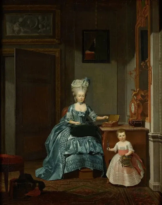 Framed Print : Susanna van Collen née Mogge and her daughter, 1776. Creator: Hermanus Numan Framed Print : Susanna van Collen née Mogge and her daughter, 1776. Creator: Hermanus Numan