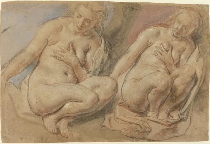 Framed Print : Susannah Crouching, c. 1640 / 1645. Creator: Jacob Jordaens Framed Print : Susannah Crouching, c. 1640 / 1645. Creator: Jacob Jordaens