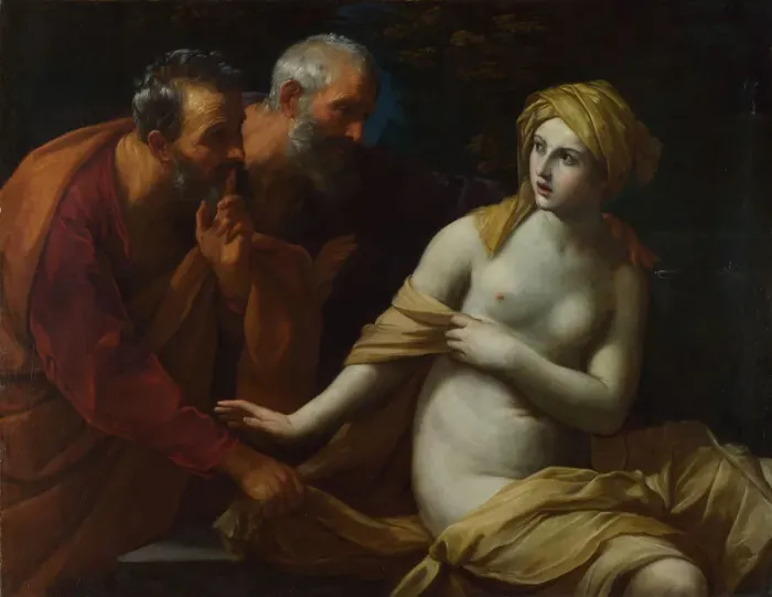 Framed Print : Susannah and the Elders, 1622-1625. Artist: Reni, Guido (1575-1642) Framed Print : Susannah and the Elders, 1622-1625. Artist: Reni, Guido (1575-1642)