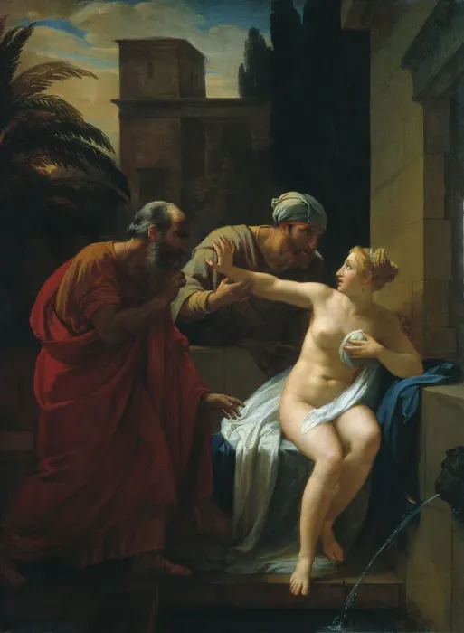 Framed Print : Susannah and the Elders, 1822. Artist: Basin, Pyotr Vasilyevich (1793-1877) Framed Print : Susannah and the Elders, 1822. Artist: Basin, Pyotr Vasilyevich (1793-1877)