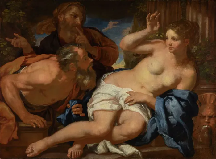 Framed Print : Susannah and the Elders, fourth quarter of 17th century. Creator: Johann Carl Loth