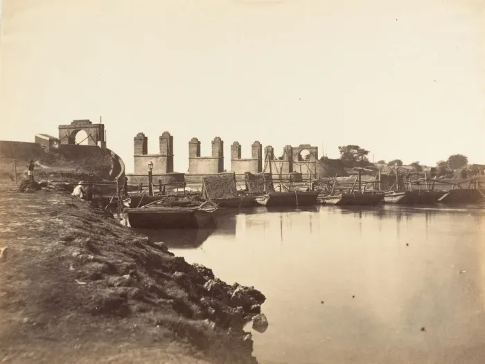 Framed Print : Suspension Bridge Over the Hindun River Destroyed by the Rebels in 1857, 1858-61 Framed Print : Suspension Bridge Over the Hindun River Destroyed by the Rebels in 1857, 1858-61