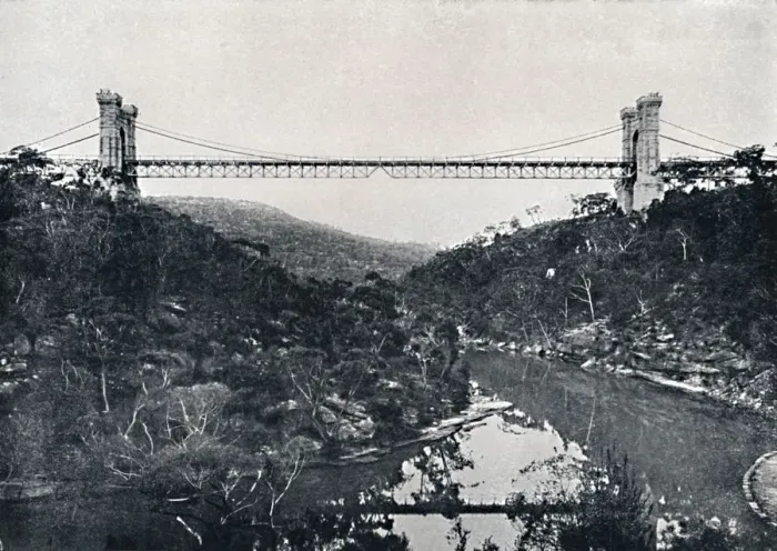 Framed Print : Suspension Bridge, Middle Harbour, c1900. Creator: Unknown Framed Print : Suspension Bridge, Middle Harbour, c1900. Creator: Unknown