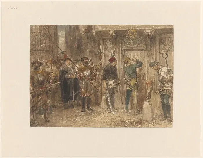 Framed Print : The suspicious house, 1868. Creator: Charles Rochussen Framed Print : The suspicious house, 1868. Creator: Charles Rochussen