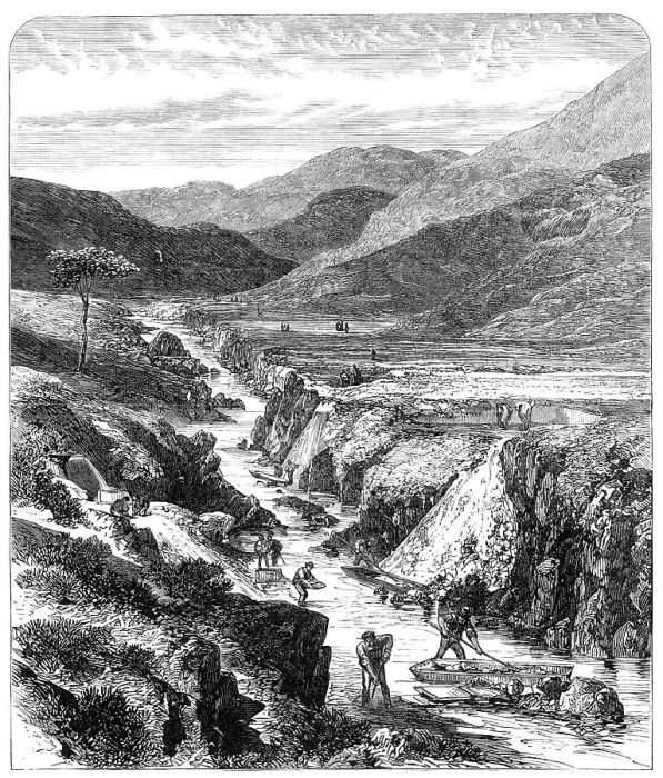 Framed Print : The Sutherlandshire Gold Diggings: Kildonan Burn, 1869. Creator: Unknown Framed Print : The Sutherlandshire Gold Diggings: Kildonan Burn, 1869. Creator: Unknown