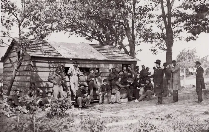 Framed Print : At the Sutlers Store, 1861-65. Creator: Unknown Framed Print : At the Sutlers Store, 1861-65. Creator: Unknown