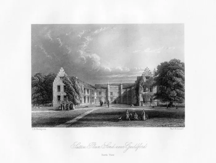 Framed Print : Sutton Place, near Guildford, Surrey, 19th century. Artist: Thomas F Darmill Framed Print : Sutton Place, near Guildford, Surrey, 19th century. Artist: Thomas F Darmill